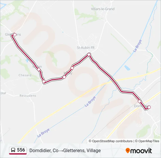 556 Bus Line Map