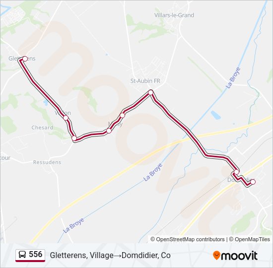 556 Bus Line Map
