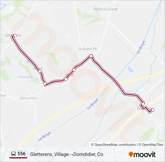 556 Bus Line Map