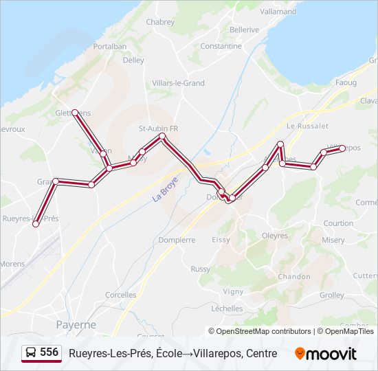 556 bus Line Map