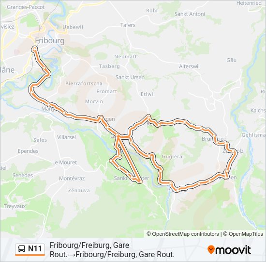 N11 bus Line Map