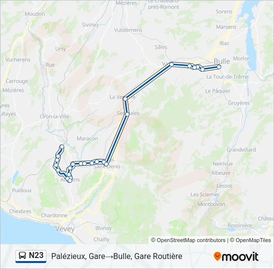 N23 Bus Line Map