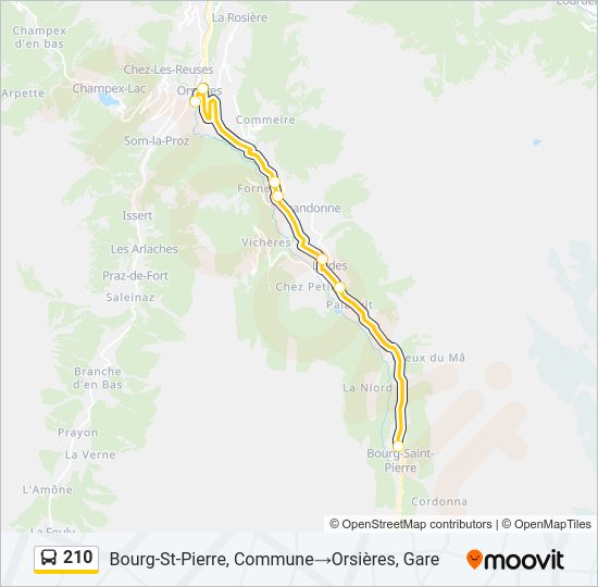 210 Bus Line Map