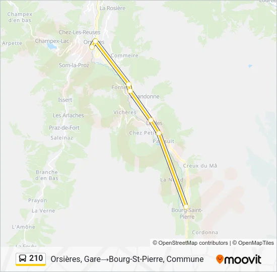 210 Bus Line Map