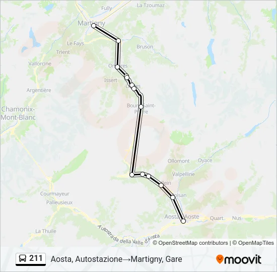 211 Bus Line Map