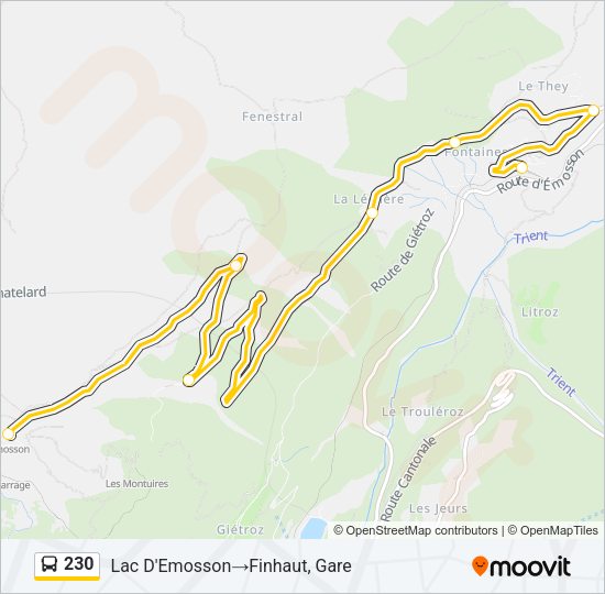 230 Bus Line Map