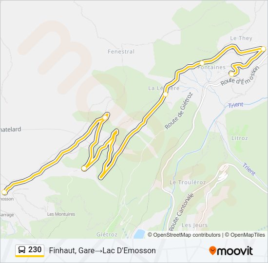 230 Bus Line Map