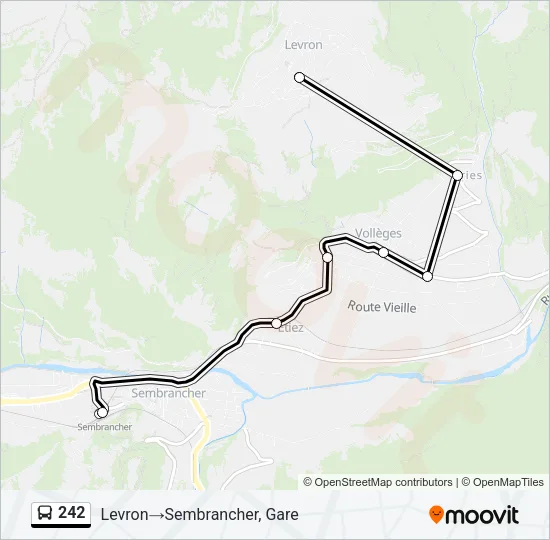 Plan de la ligne 242 de bus