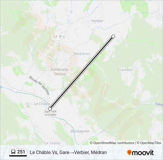 251 Bus Line Map