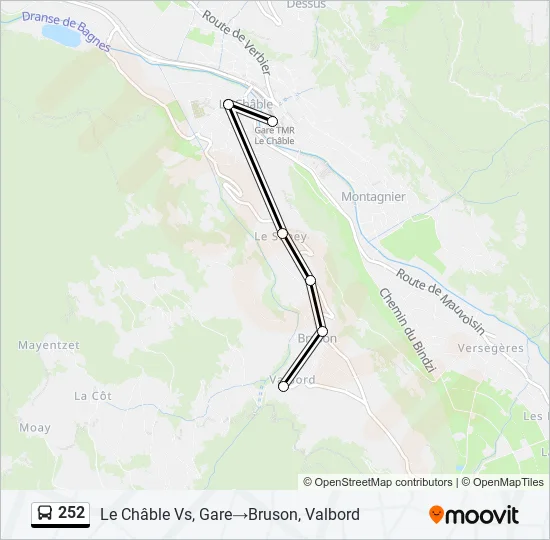 252 Bus Line Map
