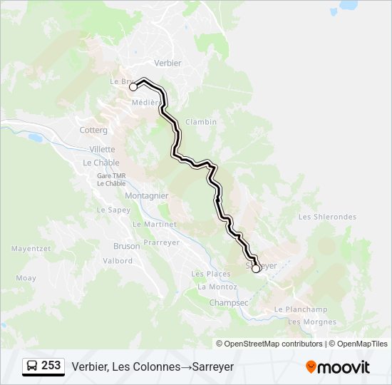 253 Bus Line Map
