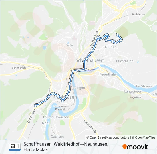1 Bus Line Map