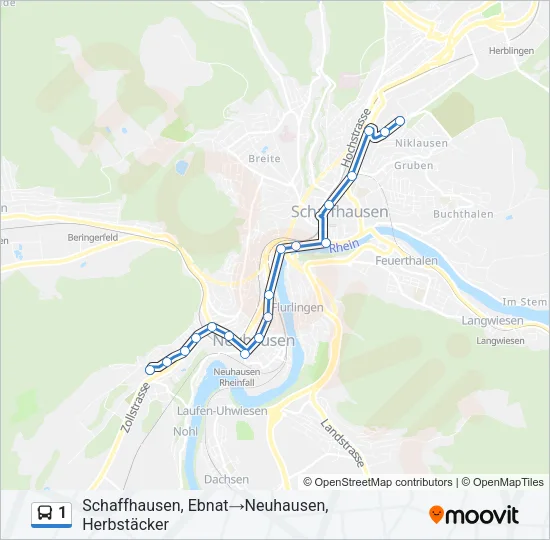 1 Bus Line Map
