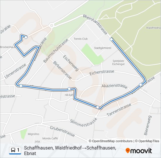 1 Bus Line Map