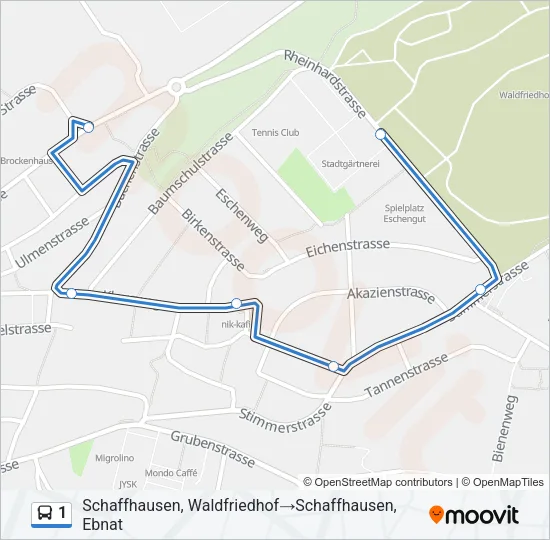 1 Bus Line Map