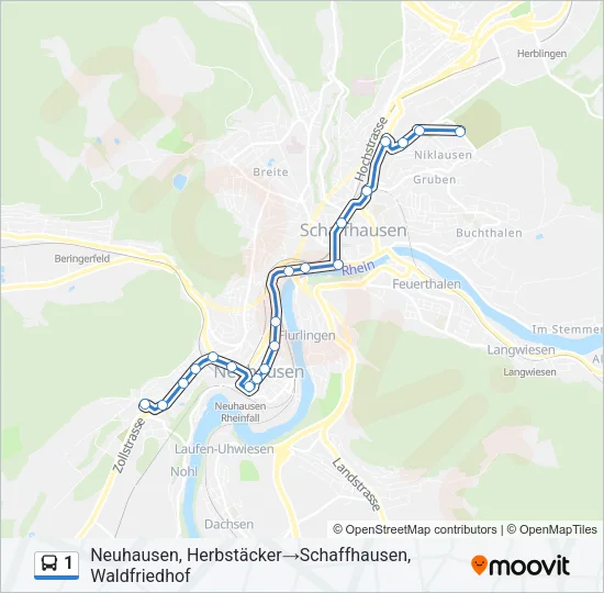 1 Bus Line Map