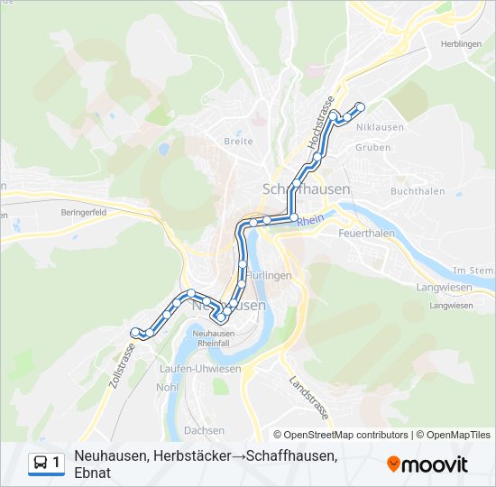 1 Bus Line Map