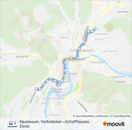 1 Bus Line Map