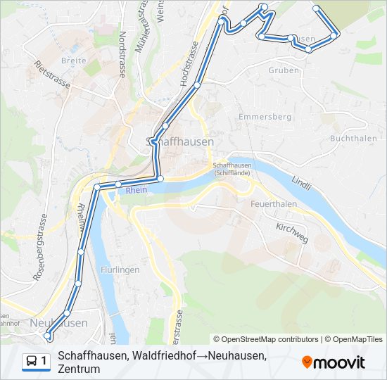 1 Bus Line Map