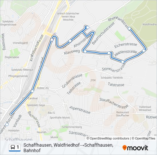 1 Bus Line Map