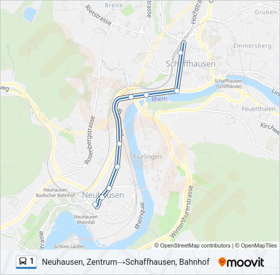1 Bus Line Map
