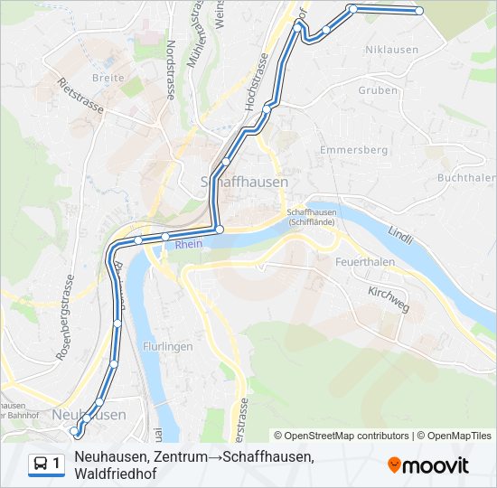 1 Bus Line Map