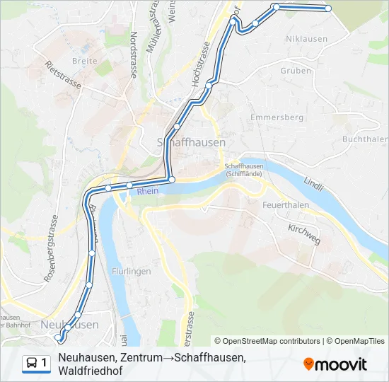 1 Bus Line Map