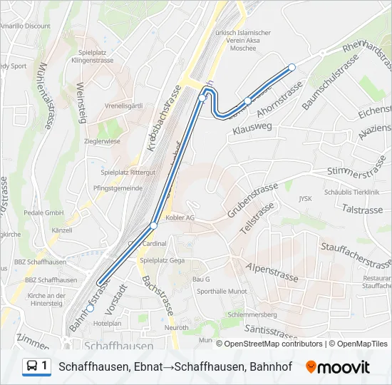 1 Bus Line Map
