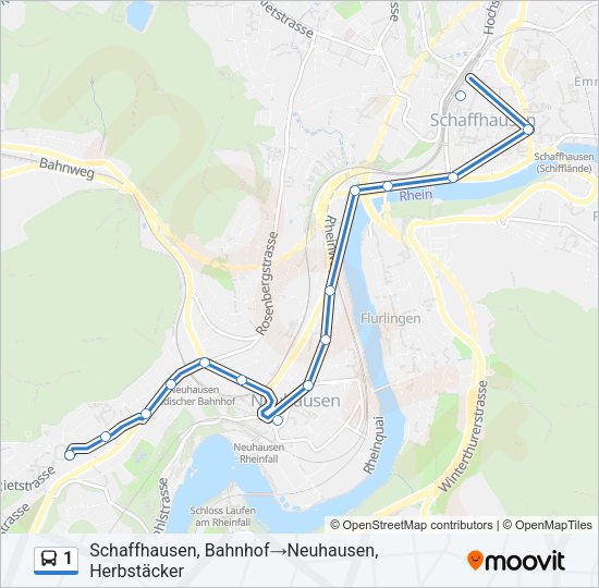 1 Bus Line Map