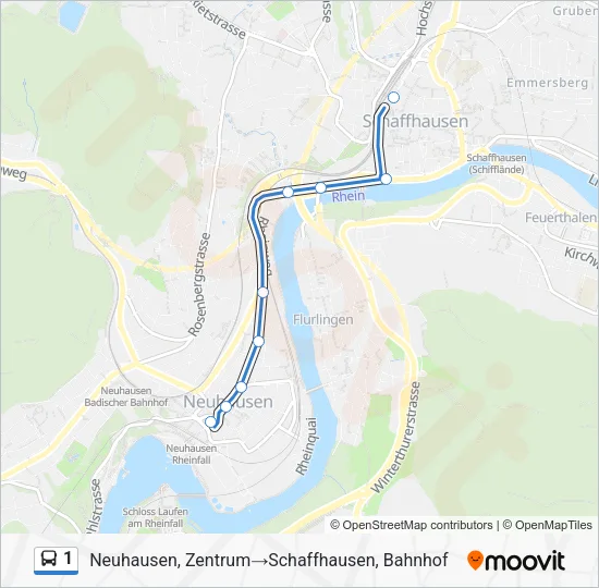 1 Bus Line Map