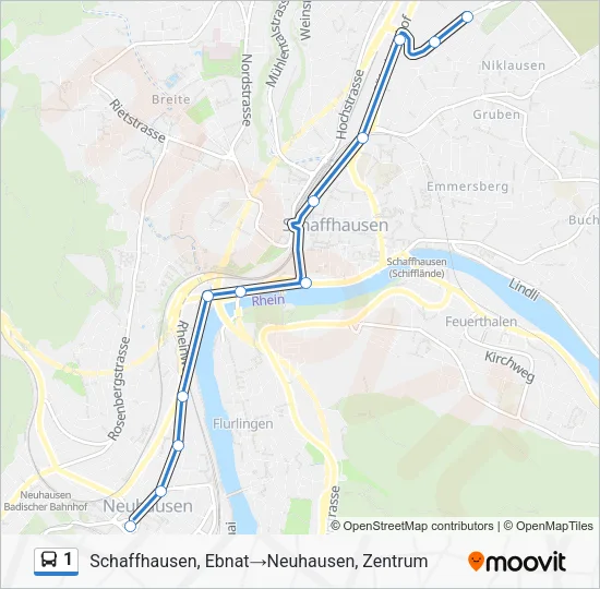 1 Bus Line Map