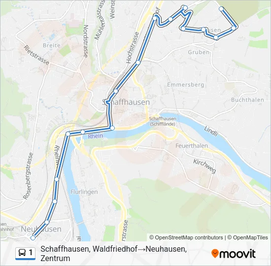 1 Bus Line Map