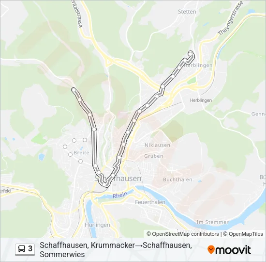 3 Bus Line Map