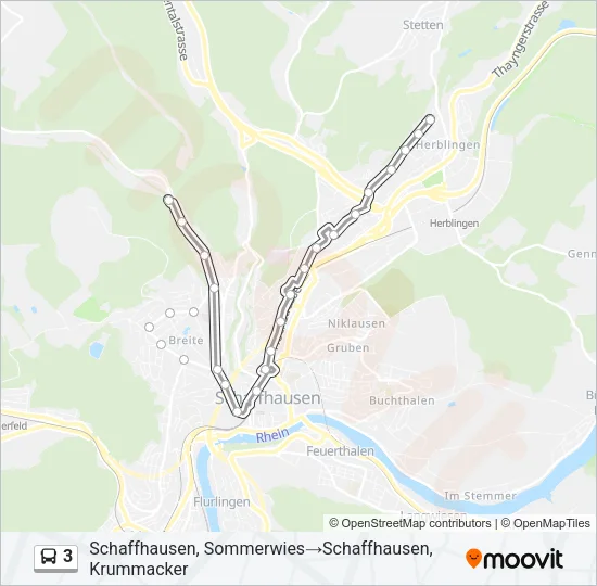 3 Bus Line Map