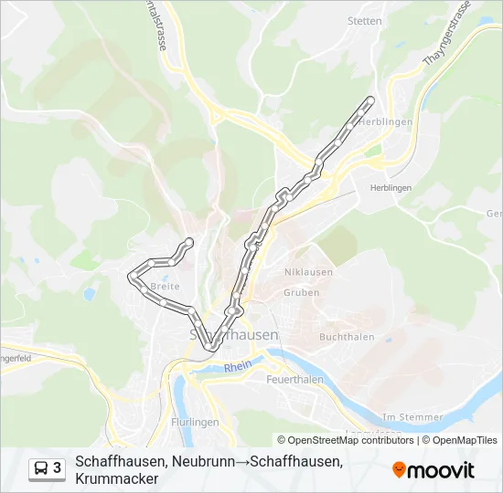 3 Bus Line Map