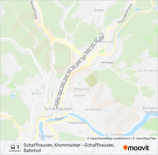 3 Bus Line Map