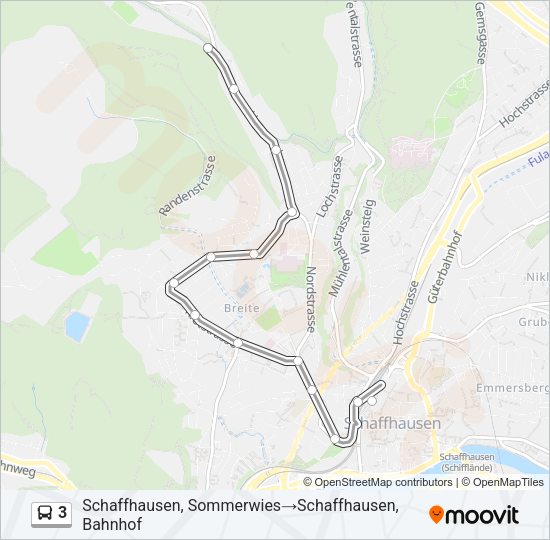 3 Bus Line Map