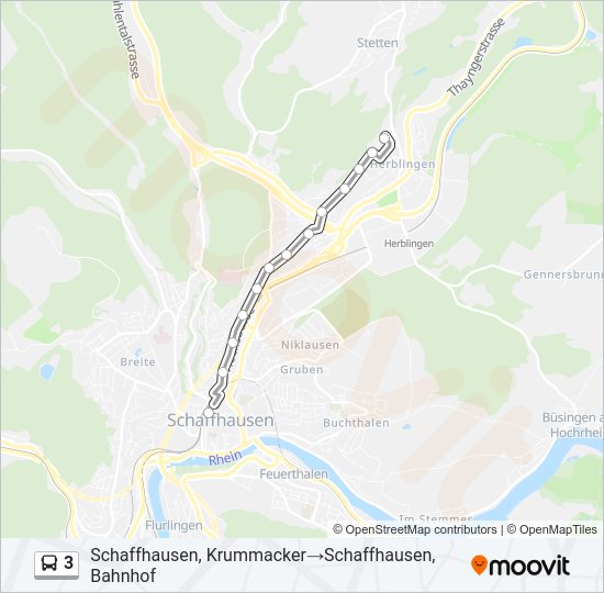 3 Bus Line Map