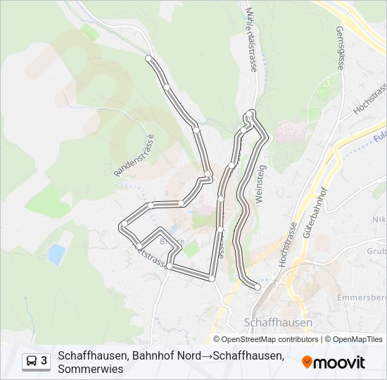 3 Bus Line Map