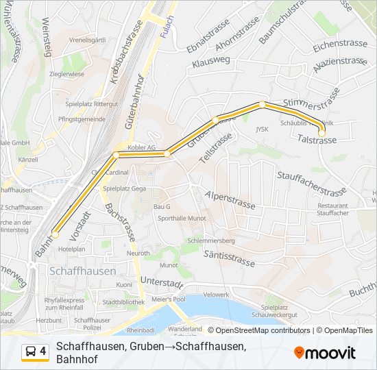 4 Bus Line Map