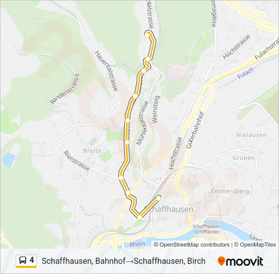 Plan de la ligne 4 de bus