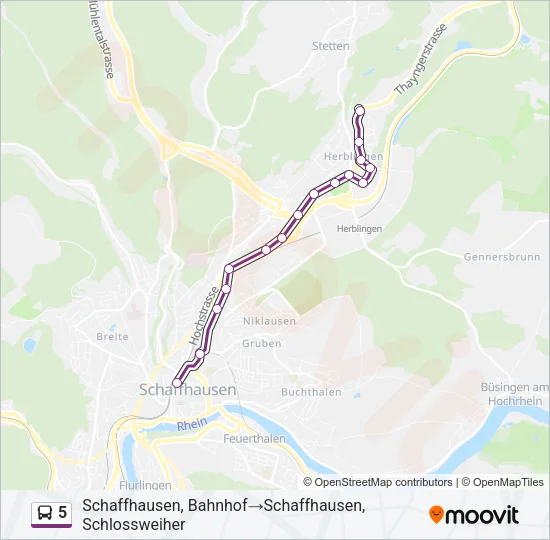 5 Bus Line Map