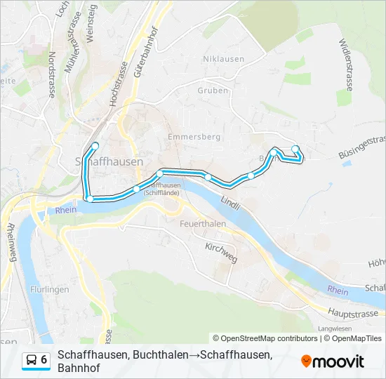 6 Bus Line Map