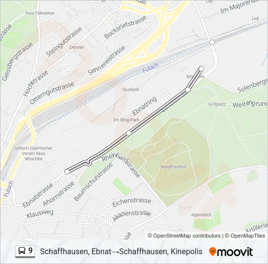 9 Bus Line Map