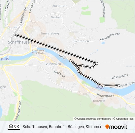 8R Bus Line Map