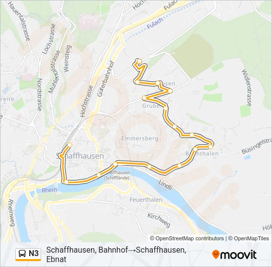 N3 Bus Line Map