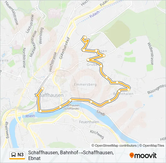 N3 Bus Line Map