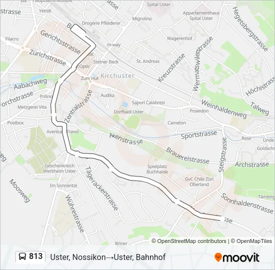 813 Bus Line Map