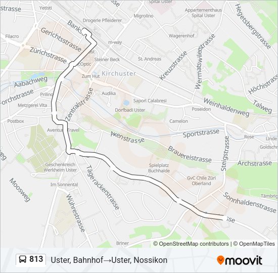 813 Bus Line Map