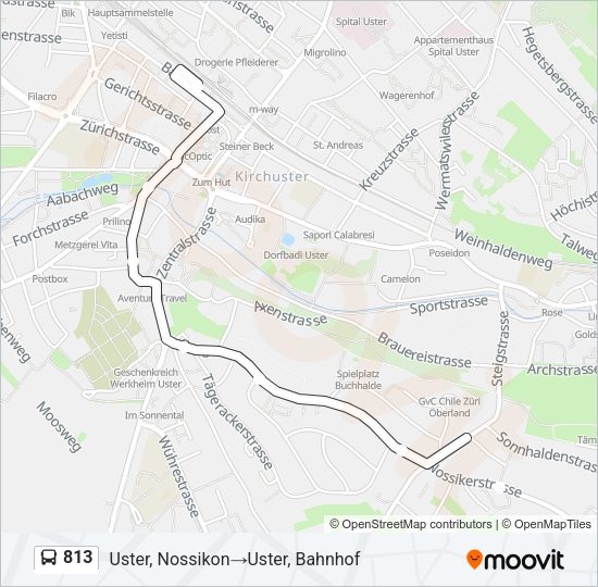 813 Bus Line Map